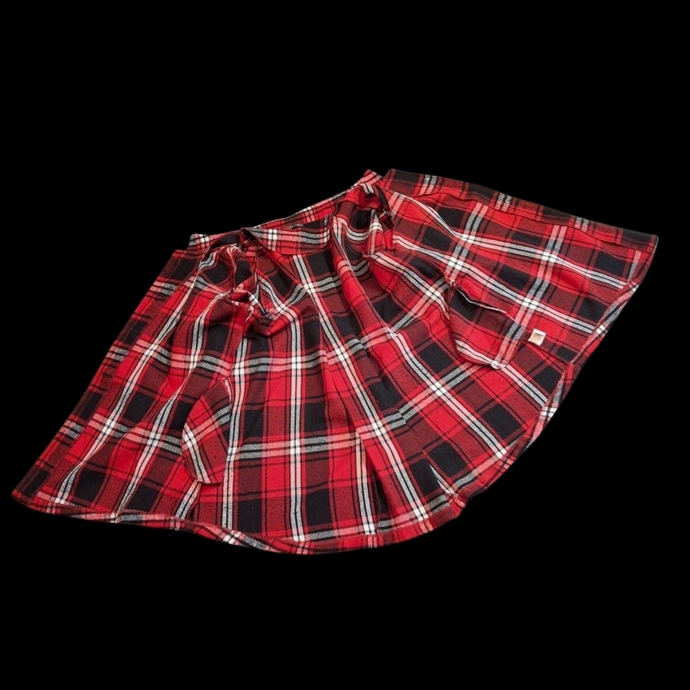 Boho Chic New York Red Plaid Relax Fit Shirt Jacket Tunic  Women Size Medium - Picture 12 of 16